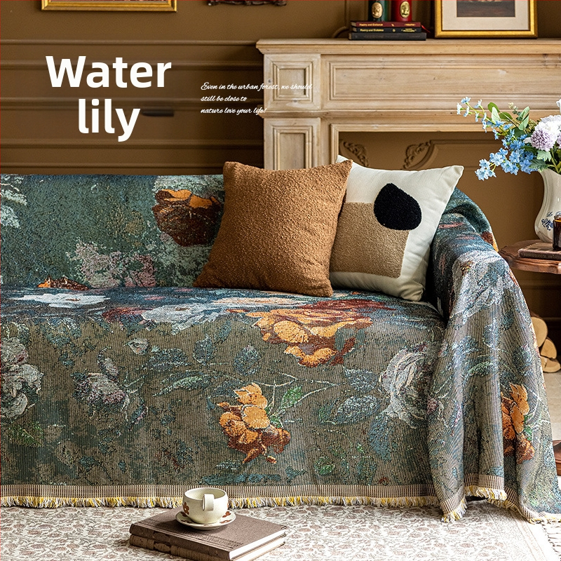 Poťah na sedačku v bohémskom štýle pre trojsedadový gauč, univerzálny na štyri ročné obdobia, kompletné prekrytie, abstraktný vzor, 100% Chenille