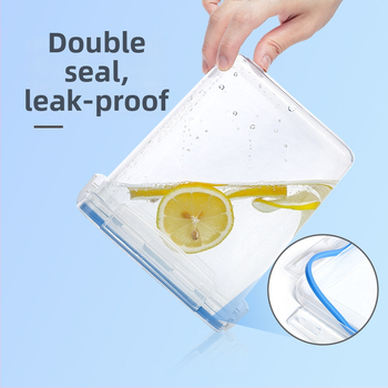 Sedemdielny uzavretý set nádob na uskladnenie zŕn, PP plast, štvorcový tvar, kapacita nad 5 litrov, bez zápachu