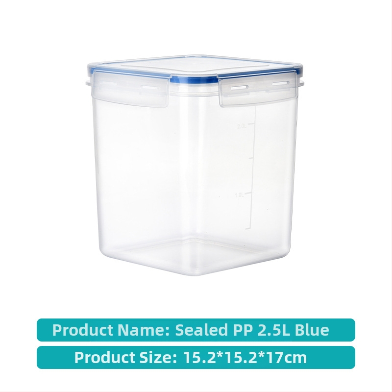 Sedemdielny uzavretý set nádob na uskladnenie zŕn, PP plast, štvorcový tvar, kapacita nad 5 litrov, bez zápachu