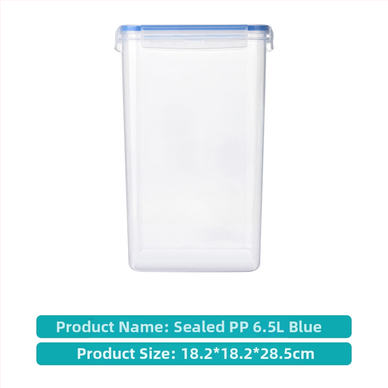 Sedemdielny uzavretý set nádob na uskladnenie zŕn, PP plast, štvorcový tvar, kapacita nad 5 litrov, bez zápachu