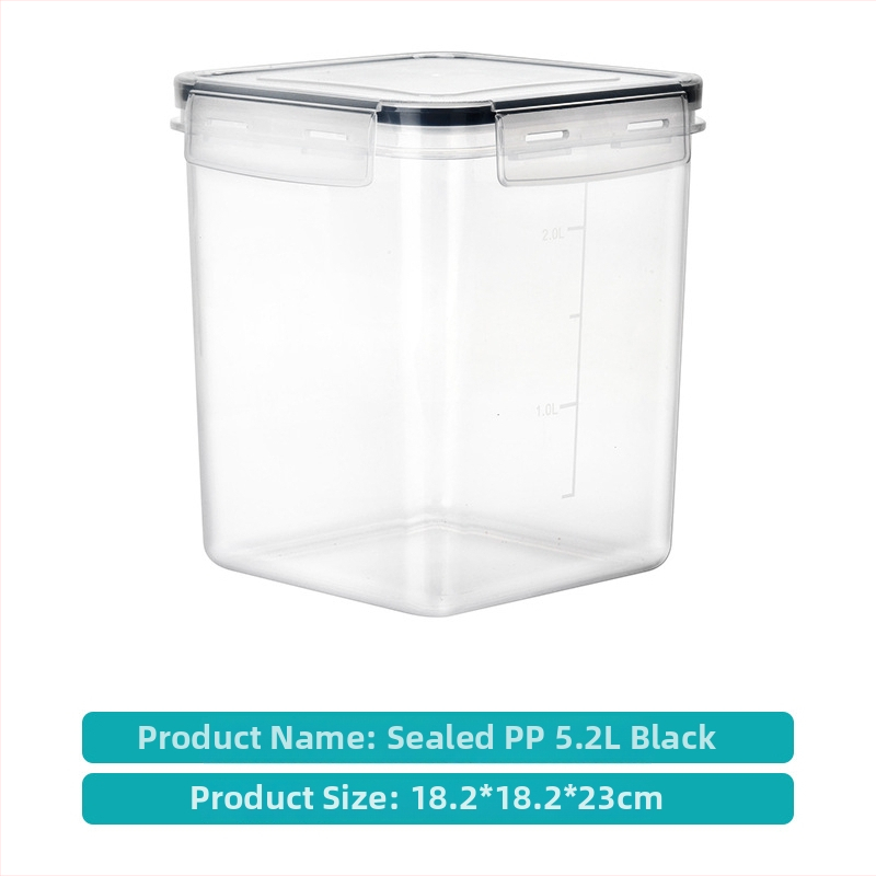 Sedemdielny uzavretý set nádob na uskladnenie zŕn, PP plast, štvorcový tvar, kapacita nad 5 litrov, bez zápachu