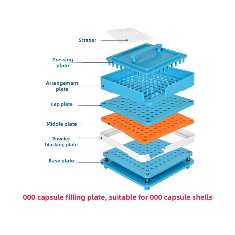 Kapsulová plnička s doskou na prášok, doska s 200 otvormi, kód produktu Mkcchcj2w