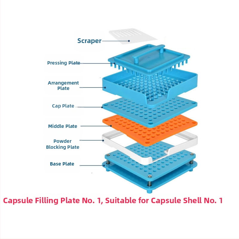 Kapsulová plnička s doskou na prášok, doska s 200 otvormi, kód produktu Mkcchcj2w
