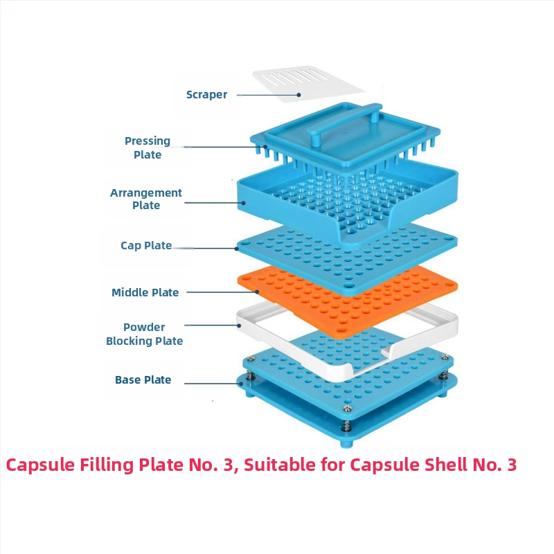 Kapsulová plnička s doskou na prášok, doska s 200 otvormi, kód produktu Mkcchcj2w