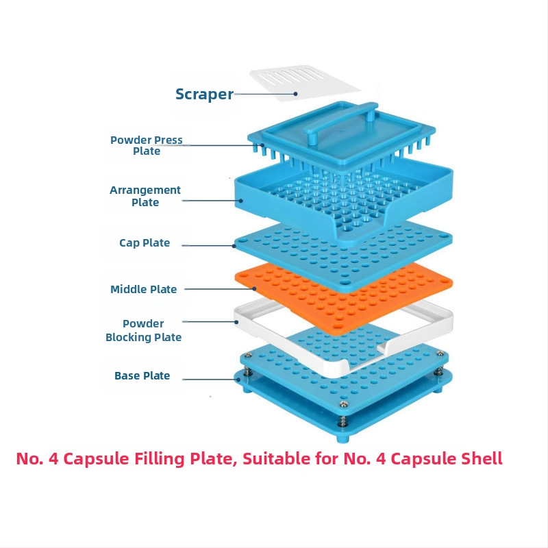 Kapsulová plnička s doskou na prášok, doska s 200 otvormi, kód produktu Mkcchcj2w