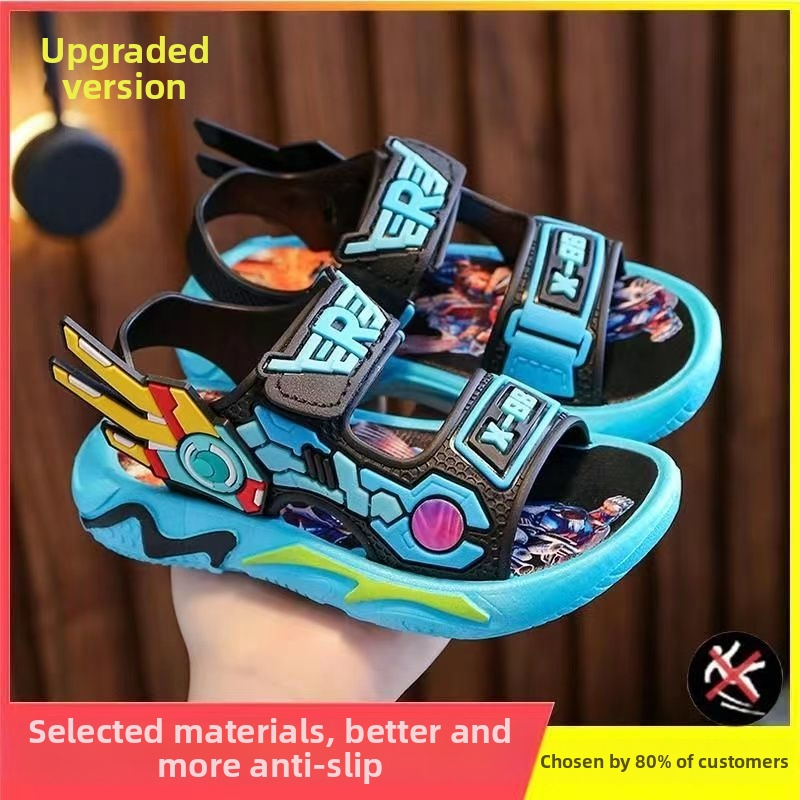Feiya Vaikų berniukų sandalai, Vasara 2023, viršus iš sintetinės odos, padas PVC, neslysta, amžius 4–6 metai