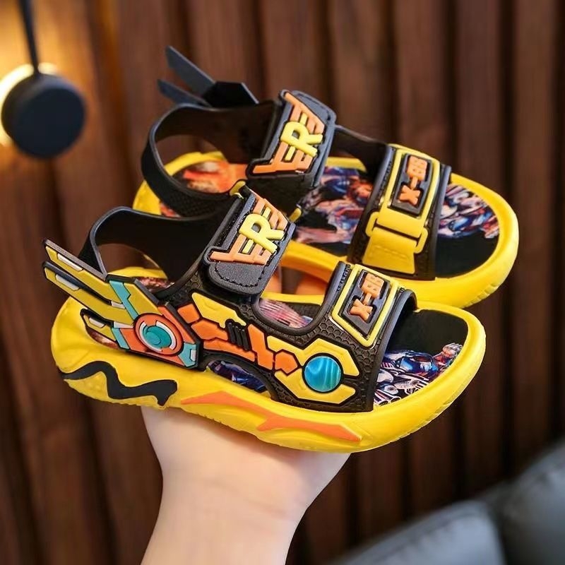 Feiya Vaikų berniukų sandalai, Vasara 2023, viršus iš sintetinės odos, padas PVC, neslysta, amžius 4–6 metai