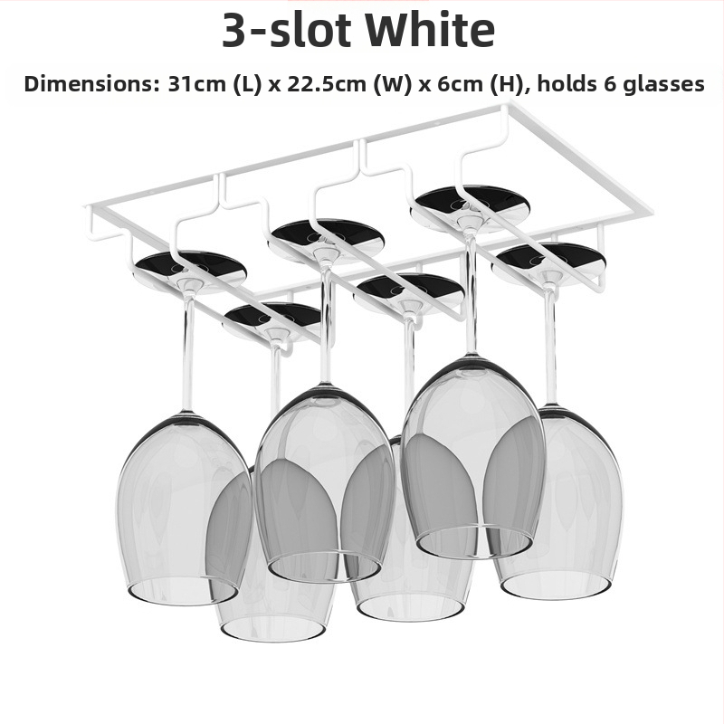 Obrátený nástenný stojan na poháre na víno – železná drôt, moderný jednoduchý štýl