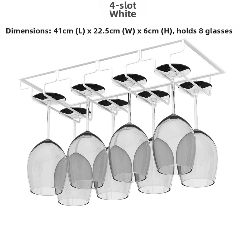 Obrátený nástenný stojan na poháre na víno – železná drôt, moderný jednoduchý štýl