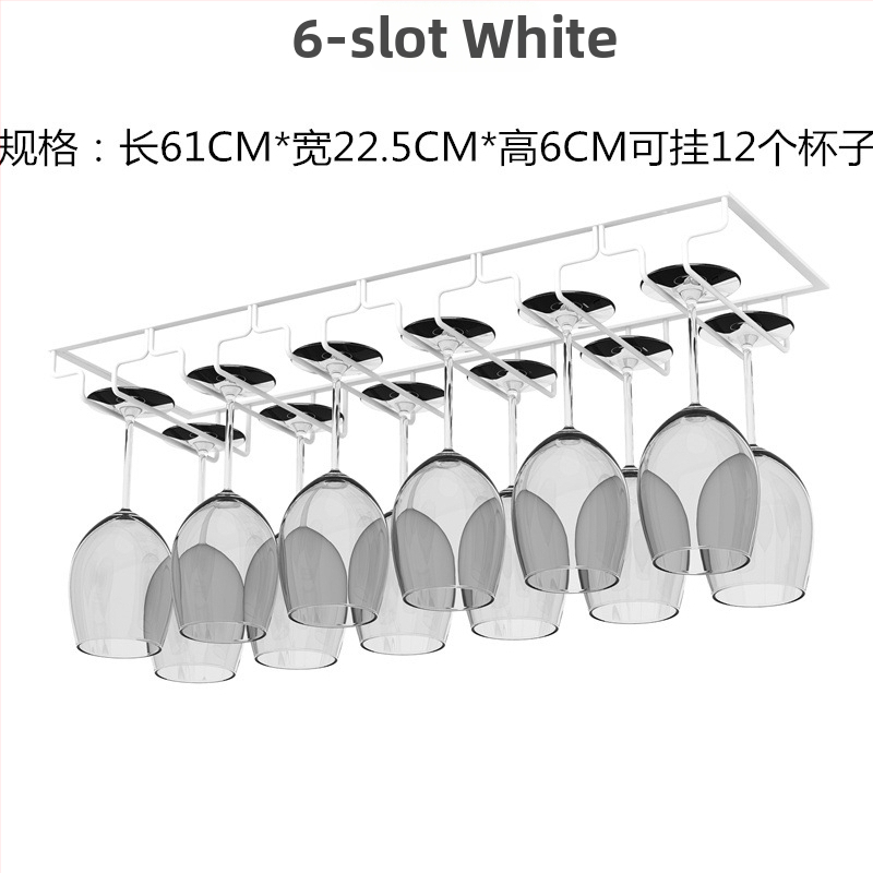 Obrátený nástenný stojan na poháre na víno – železná drôt, moderný jednoduchý štýl