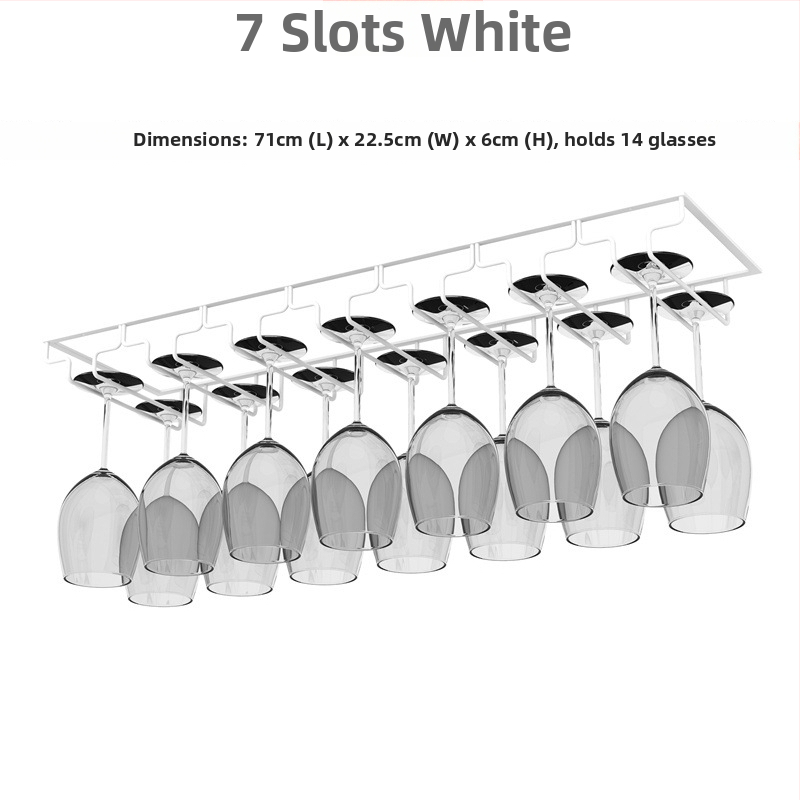 Obrátený nástenný stojan na poháre na víno – železná drôt, moderný jednoduchý štýl