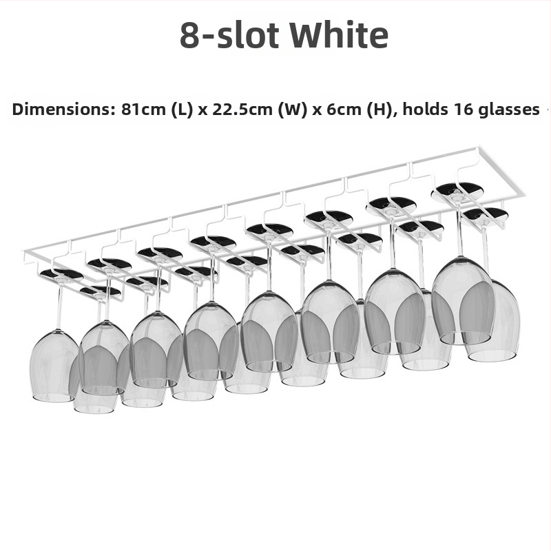 Obrátený nástenný stojan na poháre na víno – železná drôt, moderný jednoduchý štýl