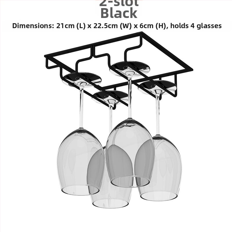 Obrátený nástenný stojan na poháre na víno – železná drôt, moderný jednoduchý štýl