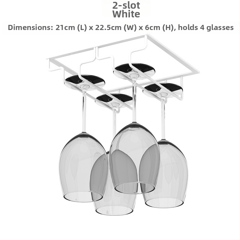 Obrátený nástenný stojan na poháre na víno – železná drôt, moderný jednoduchý štýl