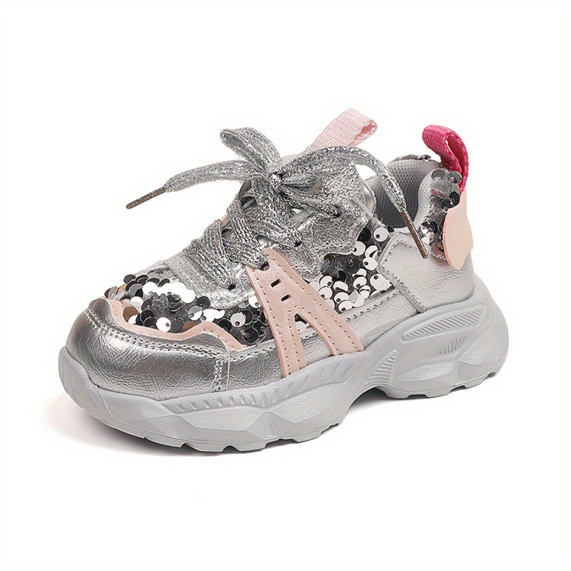 Dievčenské športové topánky so žiarivými flitrami, ľahké a mäkké, Lyocell tkanina (regenerovaná celulózová vlákna), Bezpečnostná trieda C, Vhodné pre deti od 8 rokov (140 cm a viac), Leto 2022