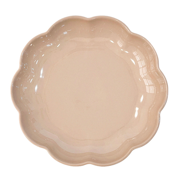 Keramický jedálenský set v nordickom štýle so krajkovým okrajom: tanier, miska a jedálenské paličky — darček pripravený