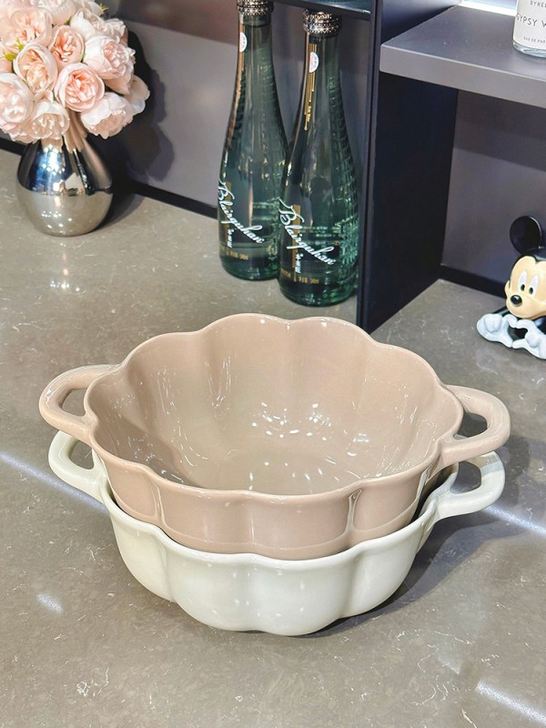 Keramický jedálenský set v nordickom štýle so krajkovým okrajom: tanier, miska a jedálenské paličky — darček pripravený