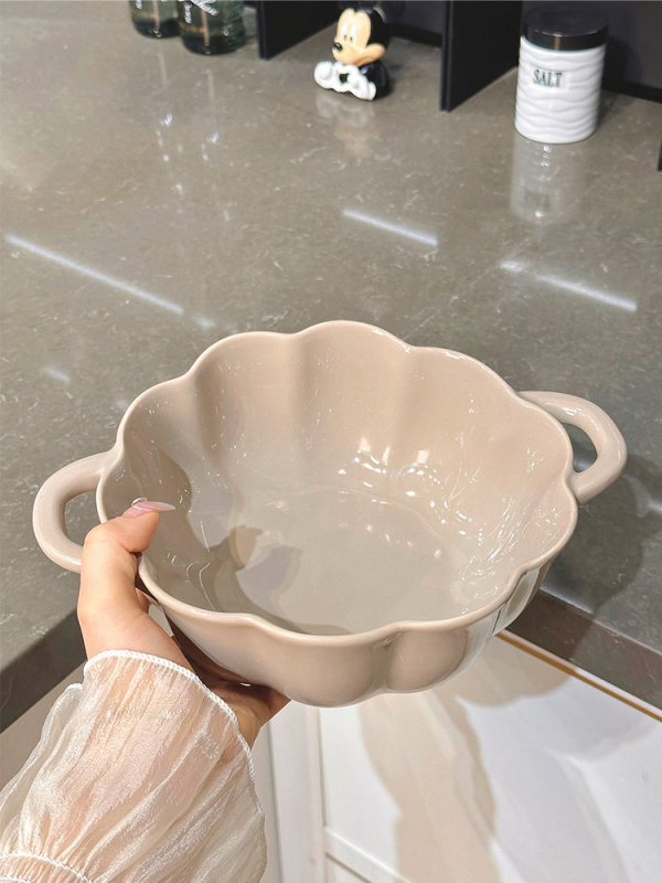 Keramický jedálenský set v nordickom štýle so krajkovým okrajom: tanier, miska a jedálenské paličky — darček pripravený