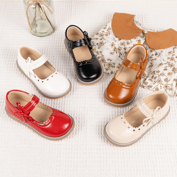 Meitenēm skolas kurpes (PU augšdaļa; PU iekšējā zole; gumijas zole; Velcro aizdare; antislīdēšana)