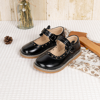 Meitenēm skolas kurpes (PU augšdaļa; PU iekšējā zole; gumijas zole; Velcro aizdare; antislīdēšana)