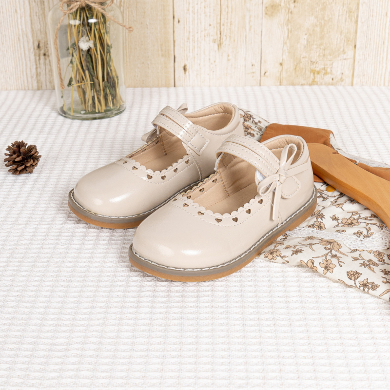 Meitenēm skolas kurpes (PU augšdaļa; PU iekšējā zole; gumijas zole; Velcro aizdare; antislīdēšana)