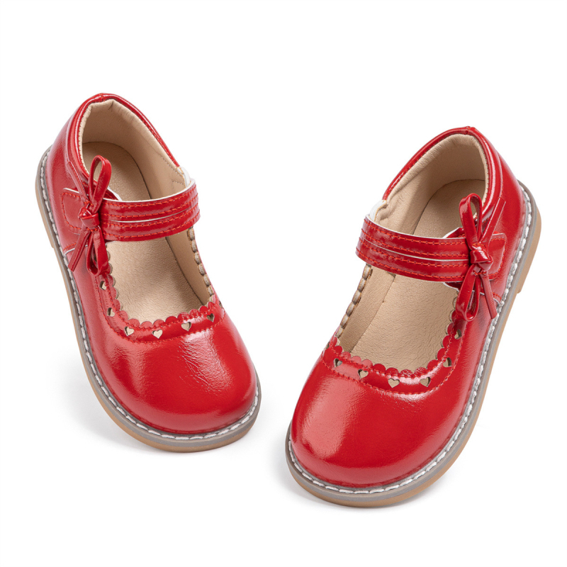 Meitenēm skolas kurpes (PU augšdaļa; PU iekšējā zole; gumijas zole; Velcro aizdare; antislīdēšana)