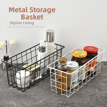 Kovaná železná zásobárenská košík na stolné usporiadanie, moderný minimalistický štýl, materiál: železný drôt