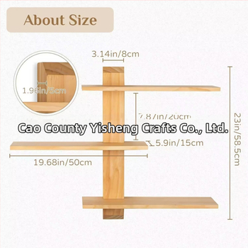 Stena upevnená drevená viacposchodová polica na skladovanie — moderný minimalistický štýl, vhodná pre rastliny a drobnosti (Drevo, Stena upevnenie, Viacposchodová, Moderný minimalistický štýl)