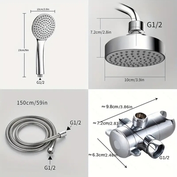 Sprchová hlavica s horným prúdom — plast — moderný minimalistický štýl