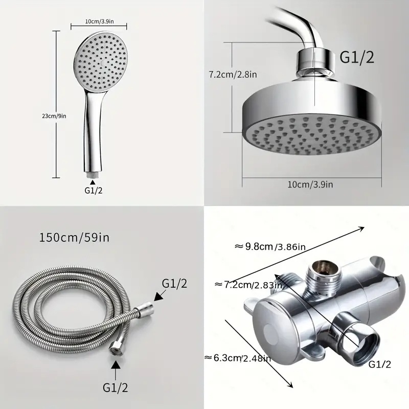 Sprchová hlavica s horným prúdom — plast — moderný minimalistický štýl