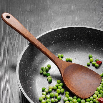 Sada drevených lyžíc a špachtlí, s drevenými rúčkami, nelepivý povrch, protišmyková vrstva, vysokoteplotná odolnosť