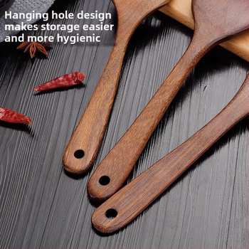 Sada drevených lyžíc a špachtlí, s drevenými rúčkami, nelepivý povrch, protišmyková vrstva, vysokoteplotná odolnosť