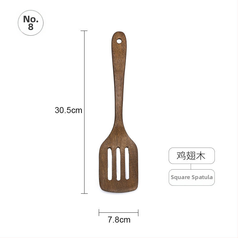 Sada drevených lyžíc a špachtlí, s drevenými rúčkami, nelepivý povrch, protišmyková vrstva, vysokoteplotná odolnosť