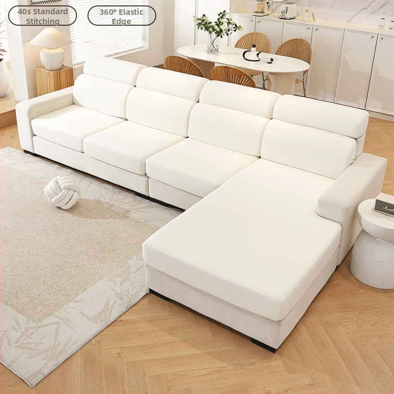 Obal na vankúš sedačky, polyester, protišmykový, univerzálny pre štyri obdobia, kompatibilný s modulárnou pohovkou, jednofarebný vzor, štýl svieži