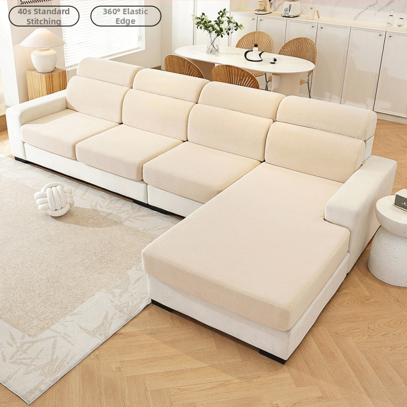 Obal na vankúš sedačky, polyester, protišmykový, univerzálny pre štyri obdobia, kompatibilný s modulárnou pohovkou, jednofarebný vzor, štýl svieži