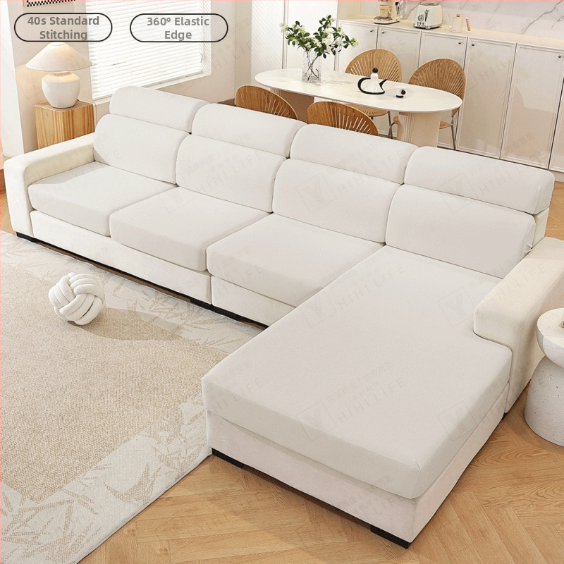 Obal na vankúš sedačky, polyester, protišmykový, univerzálny pre štyri obdobia, kompatibilný s modulárnou pohovkou, jednofarebný vzor, štýl svieži