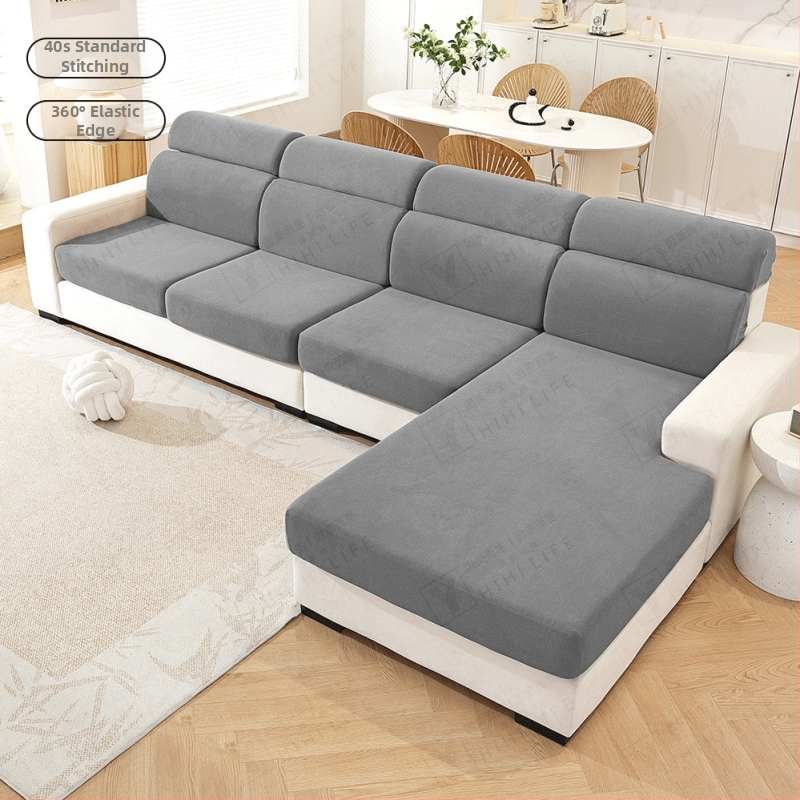 Obal na vankúš sedačky, polyester, protišmykový, univerzálny pre štyri obdobia, kompatibilný s modulárnou pohovkou, jednofarebný vzor, štýl svieži