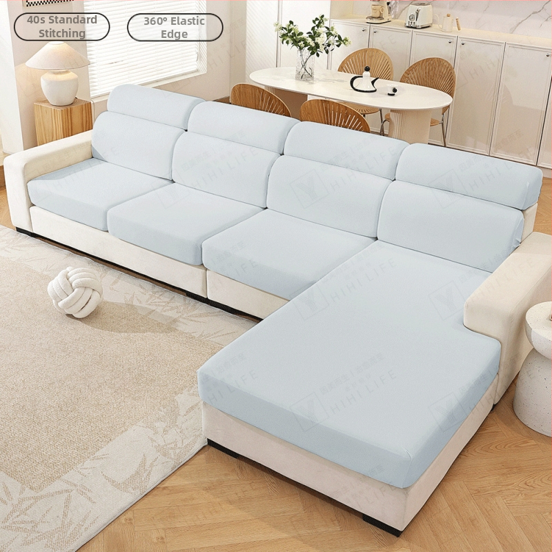 Obal na vankúš sedačky, polyester, protišmykový, univerzálny pre štyri obdobia, kompatibilný s modulárnou pohovkou, jednofarebný vzor, štýl svieži