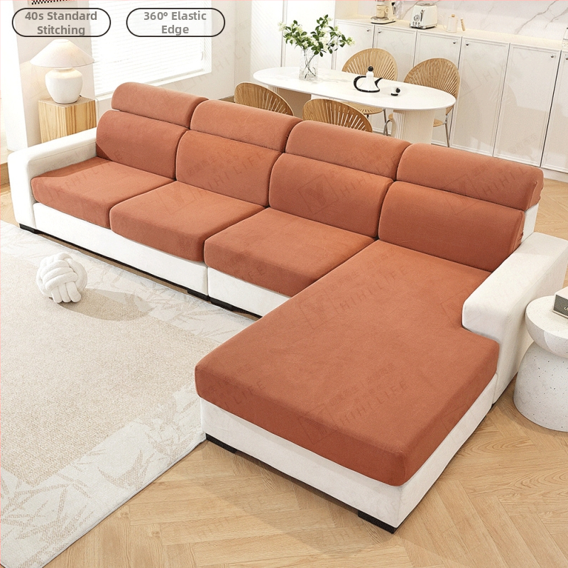 Obal na vankúš sedačky, polyester, protišmykový, univerzálny pre štyri obdobia, kompatibilný s modulárnou pohovkou, jednofarebný vzor, štýl svieži