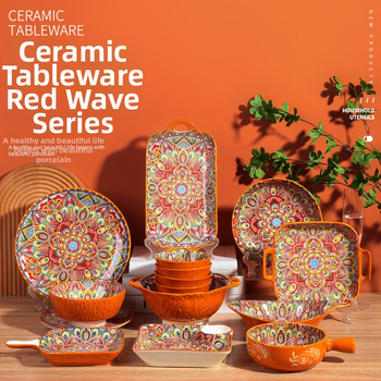 Porcelánový tanier s kvetinovým vzorom, guľatý tvar, podglazúrna farba, vhodný do mikrovlnnej rúry