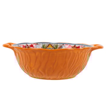 Porcelánový tanier s kvetinovým vzorom, guľatý tvar, podglazúrna farba, vhodný do mikrovlnnej rúry