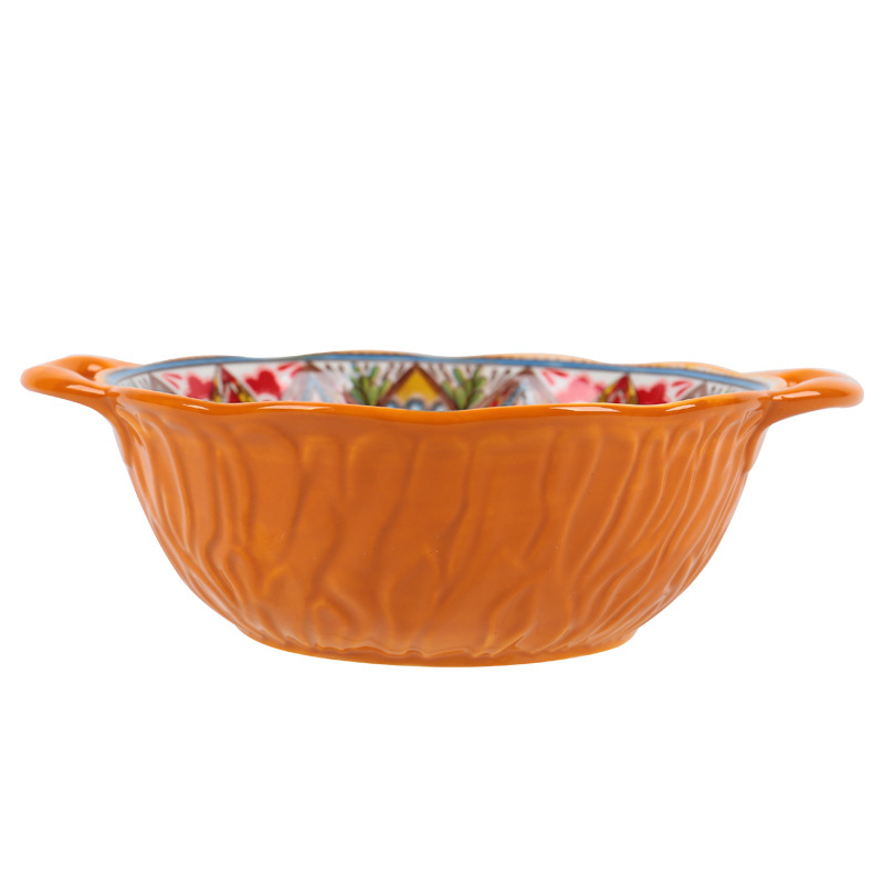 Porcelánový tanier s kvetinovým vzorom, guľatý tvar, podglazúrna farba, vhodný do mikrovlnnej rúry