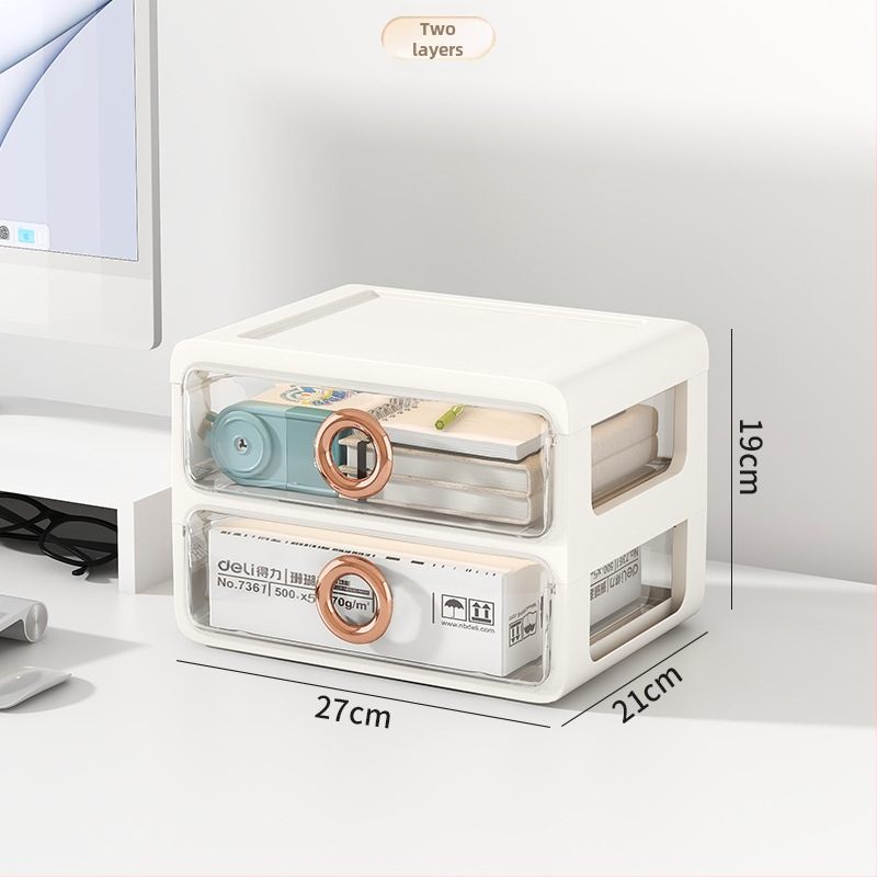 Kozmetický úložný box s priehľadnými šuplíkmi – plastový stolný organizér na make-up a starostlivosť o pleť, Yunshina, Jieyang, 2023