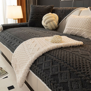 Poťah na pohovku z bavlneného velúru, jednofarebný, pre modulárnu pohovku, jednoduchý štýl, doily tvar