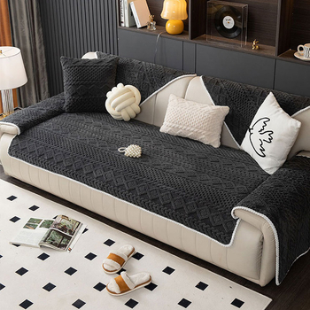 Poťah na pohovku z bavlneného velúru, jednofarebný, pre modulárnu pohovku, jednoduchý štýl, doily tvar