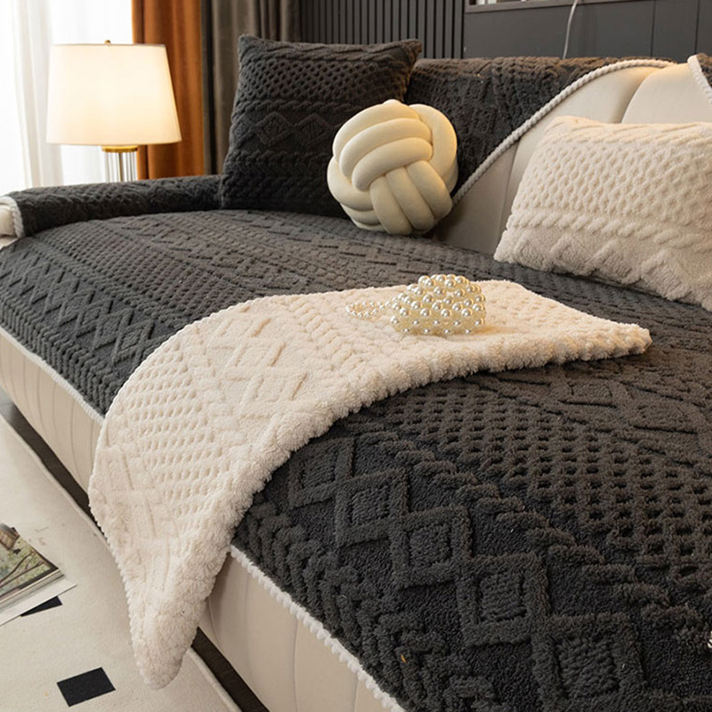 Poťah na pohovku z bavlneného velúru, jednofarebný, pre modulárnu pohovku, jednoduchý štýl, doily tvar