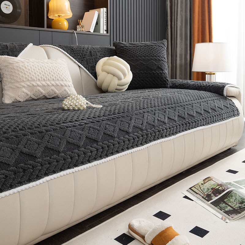 Poťah na pohovku z bavlneného velúru, jednofarebný, pre modulárnu pohovku, jednoduchý štýl, doily tvar