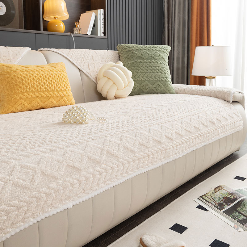 Poťah na pohovku z bavlneného velúru, jednofarebný, pre modulárnu pohovku, jednoduchý štýl, doily tvar