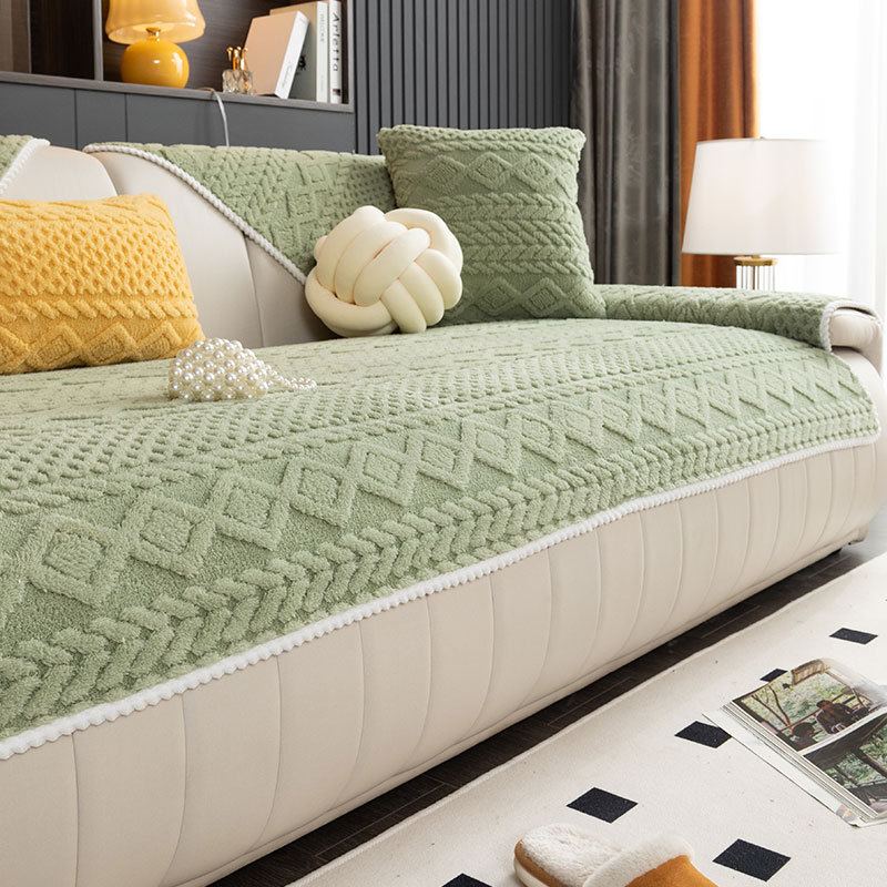 Poťah na pohovku z bavlneného velúru, jednofarebný, pre modulárnu pohovku, jednoduchý štýl, doily tvar