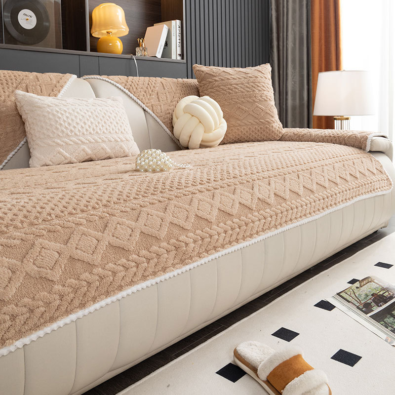 Poťah na pohovku z bavlneného velúru, jednofarebný, pre modulárnu pohovku, jednoduchý štýl, doily tvar